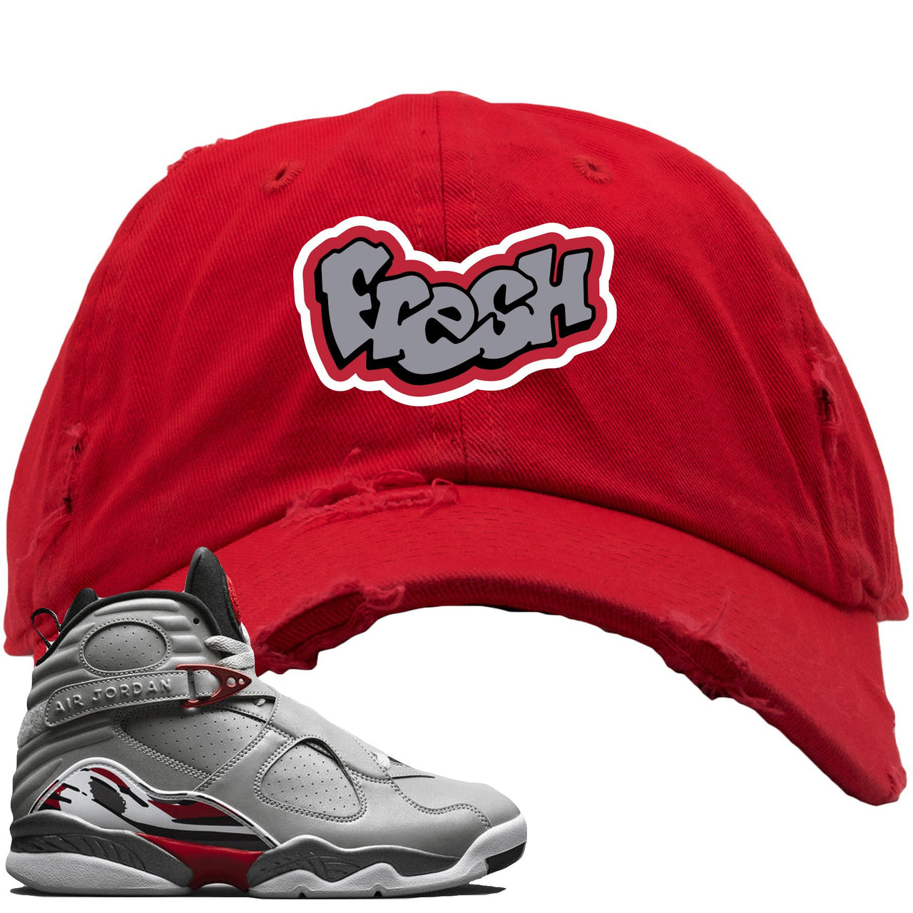 Reflections of a Champion 8s Distressed Dad Hat | Fresh Logo, Red