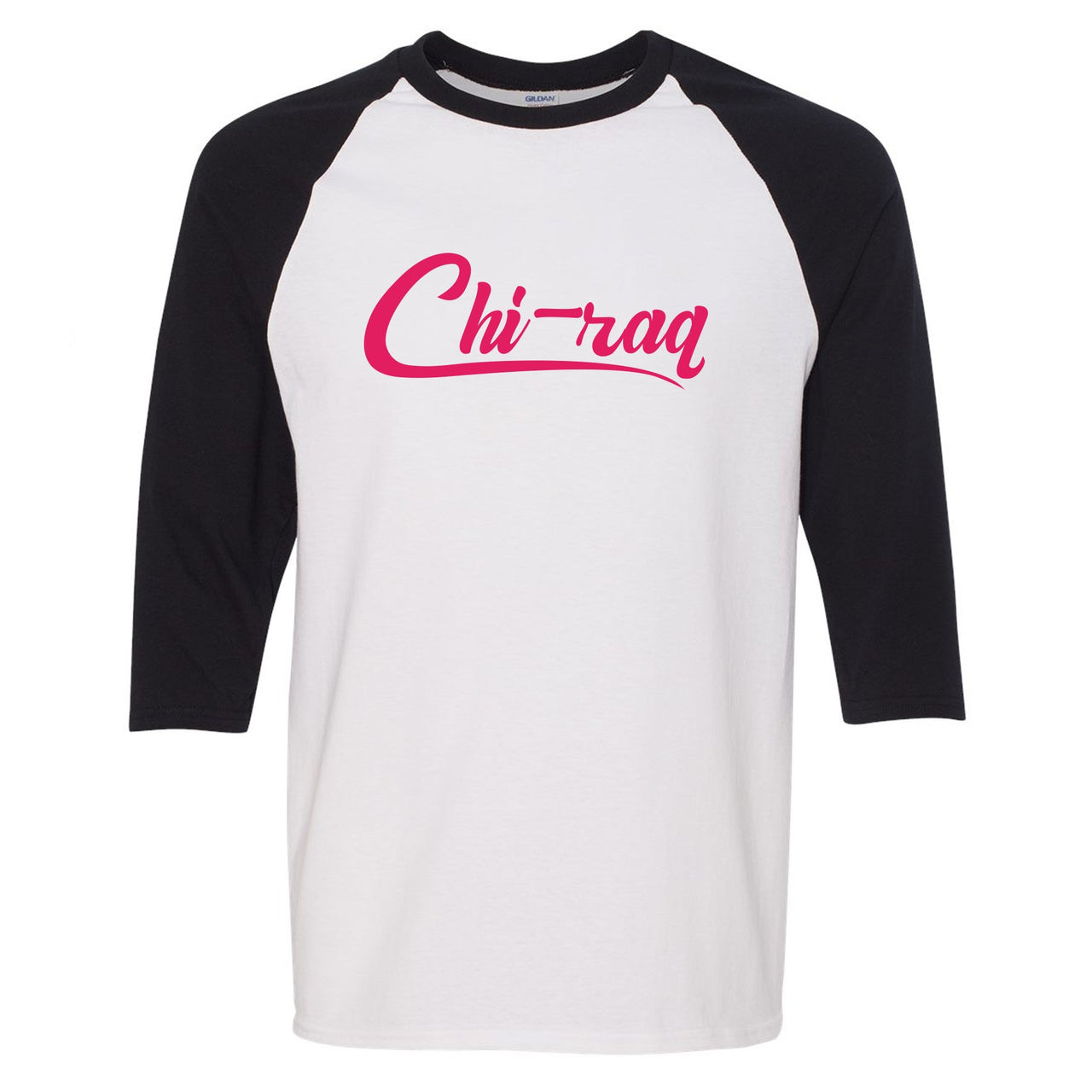Grey Pink 12s Raglan T Shirt | Chiraq, White and Black
