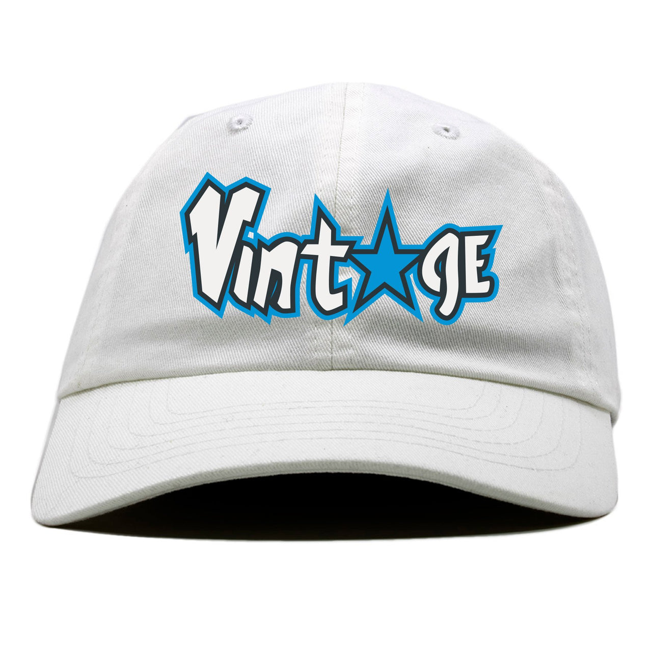 University Blue Blazers Dad Hat | Vintage Logo with Star, White