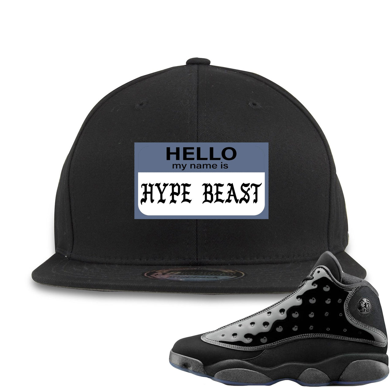 Cap and Gown 13s Snapback | Hello My Name is Hype Beast Pablo Style, Black