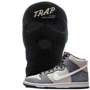 Medium Grey High Dunks Ski Mask | Trap To Rise Above Poverty, Black