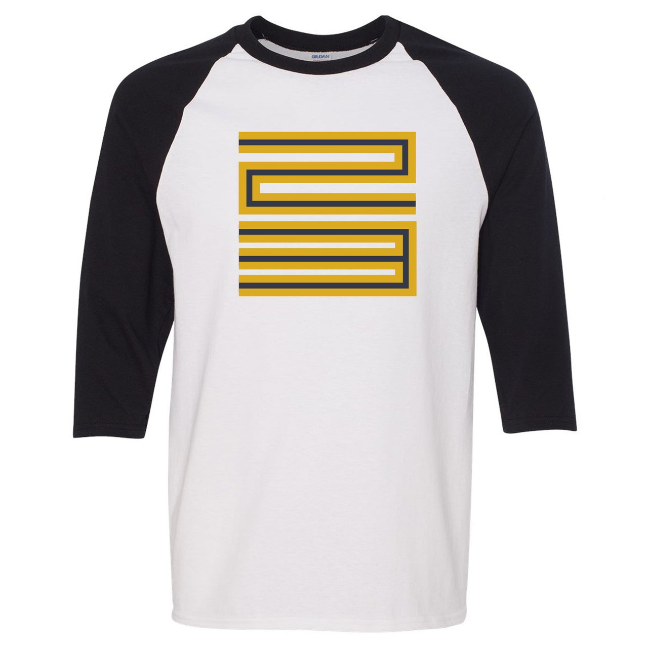 Michigan Inspire 5s Raglan T Shirt | 23, Black and White