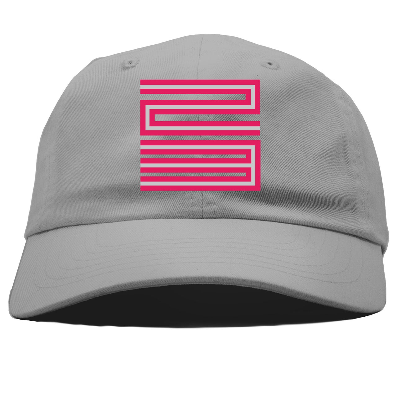 Grey Pink 12s Dad Hat | 23, Light Grey