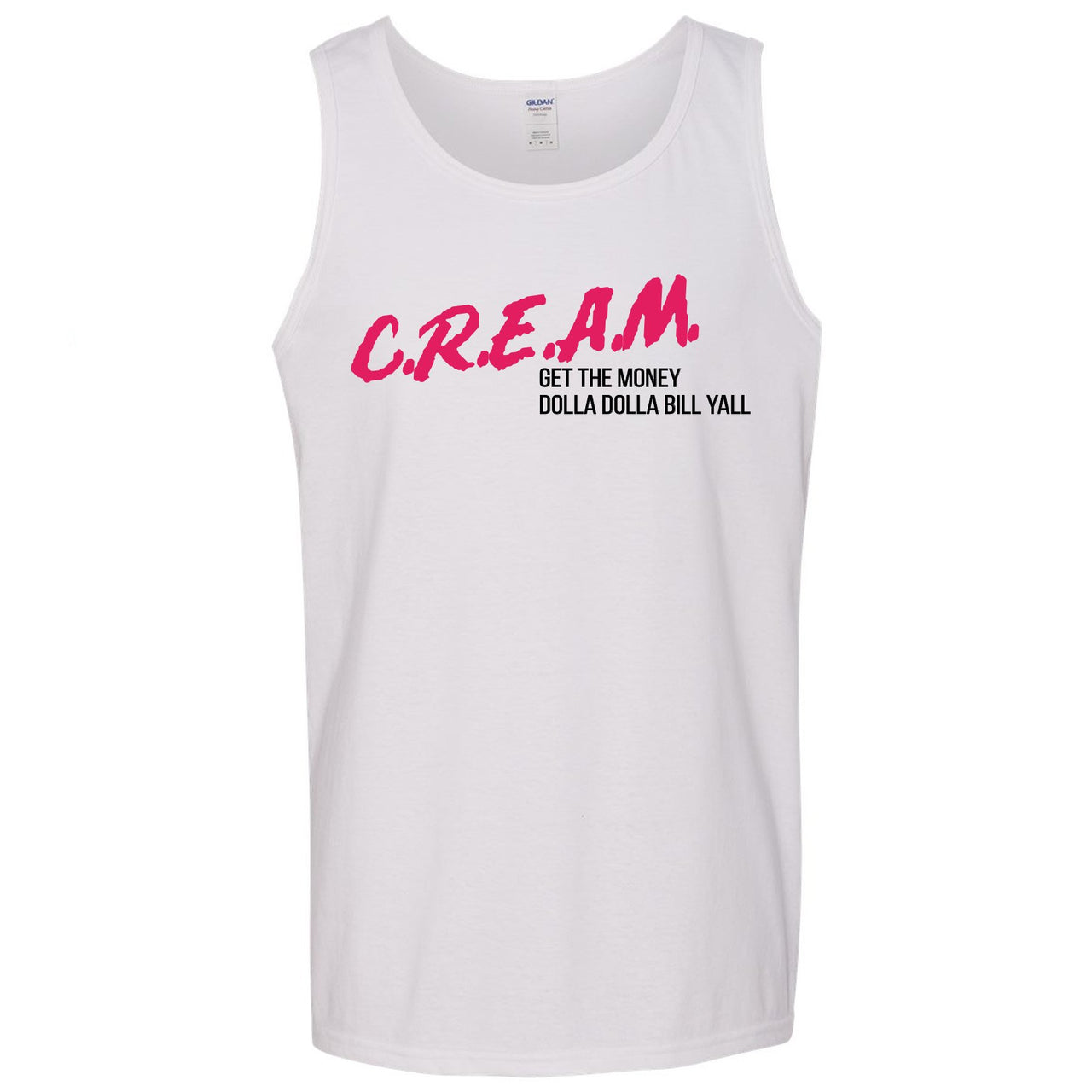 Grey Pink 12s Mens Tank Top | Cream Get The Money Dolla Dolla Bill Yall, White