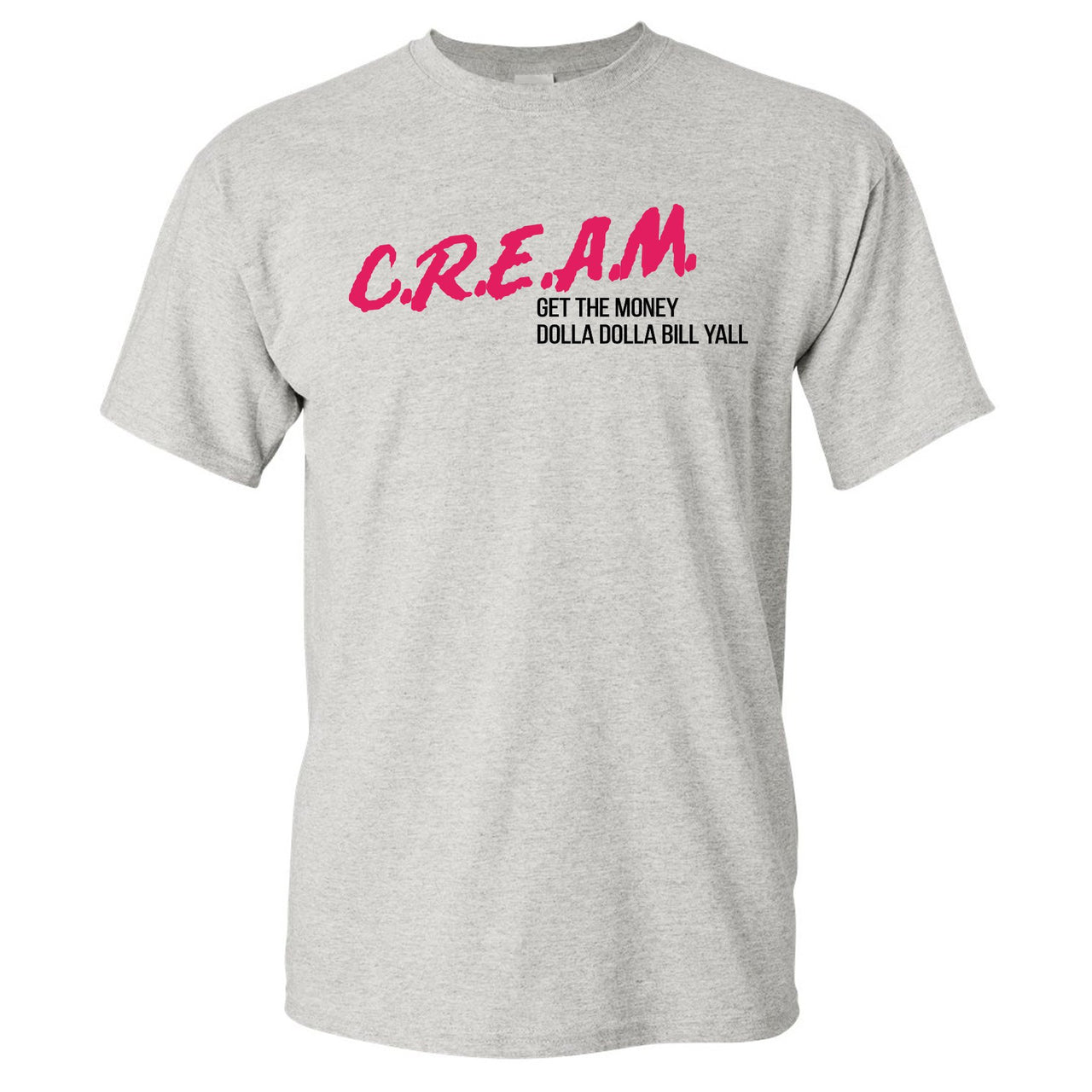 Grey Pink 12s T Shirt | Cream Get The Money Dolla Dolla Bill Yall, Sports Grey