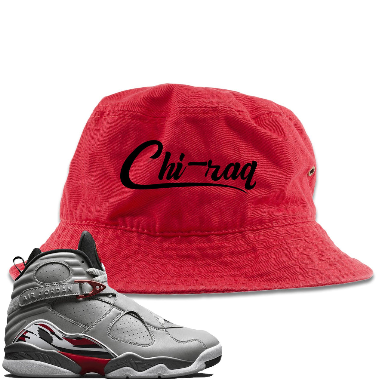Reflections of a Champion 8s Bucket Hat | Chiraq Script, Red
