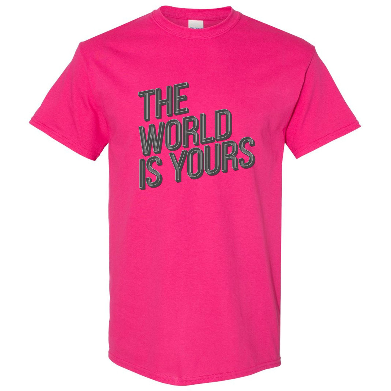 Grey Pink 12s T Shirt | The World Is Yours, Heliconia