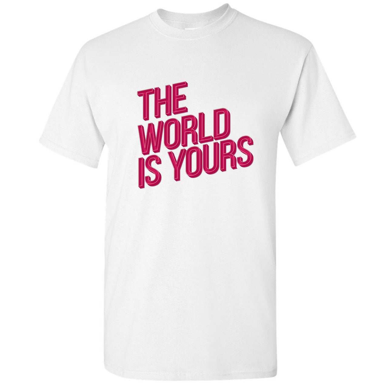 Grey Pink 12s T Shirt | The World Is Yours, White