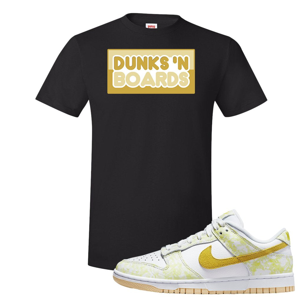 Yellow Strike Low Dunks T Shirt | Dunks N Boards, Black