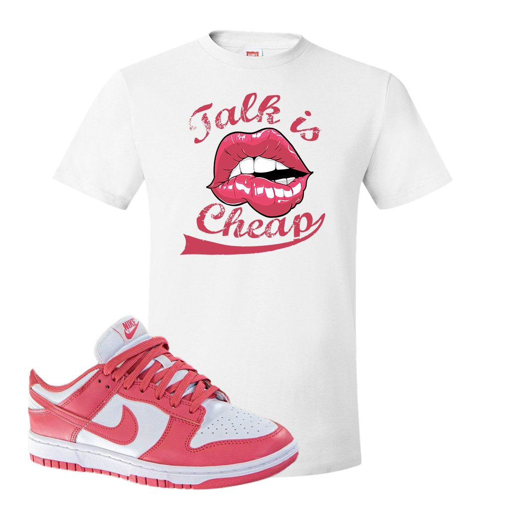 Archeo Pink Low Dunks T Shirt | Talk Lips, White