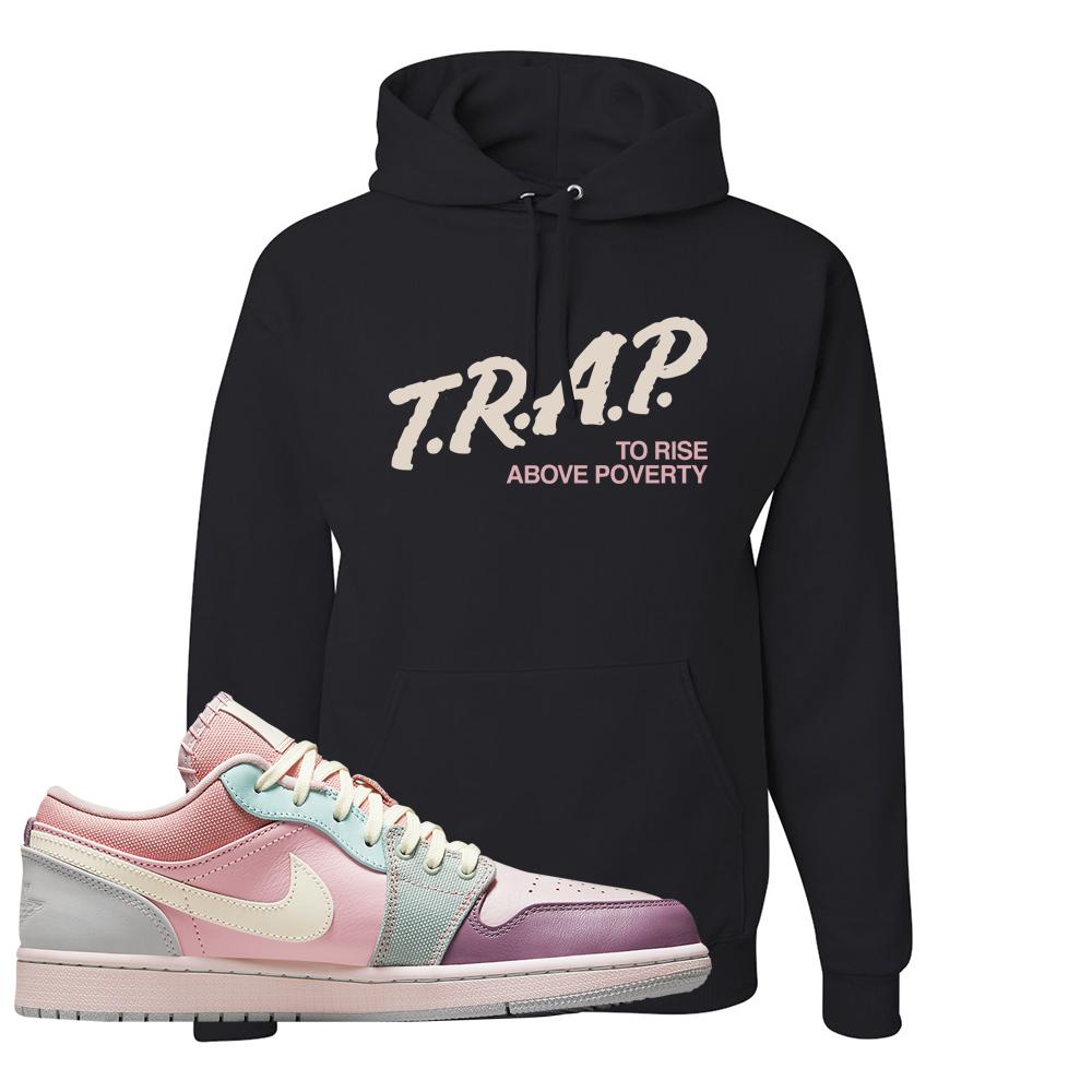 Air Jordan 1 Low Pastel Hoodie | Trap To Rise Above Poverty, Black