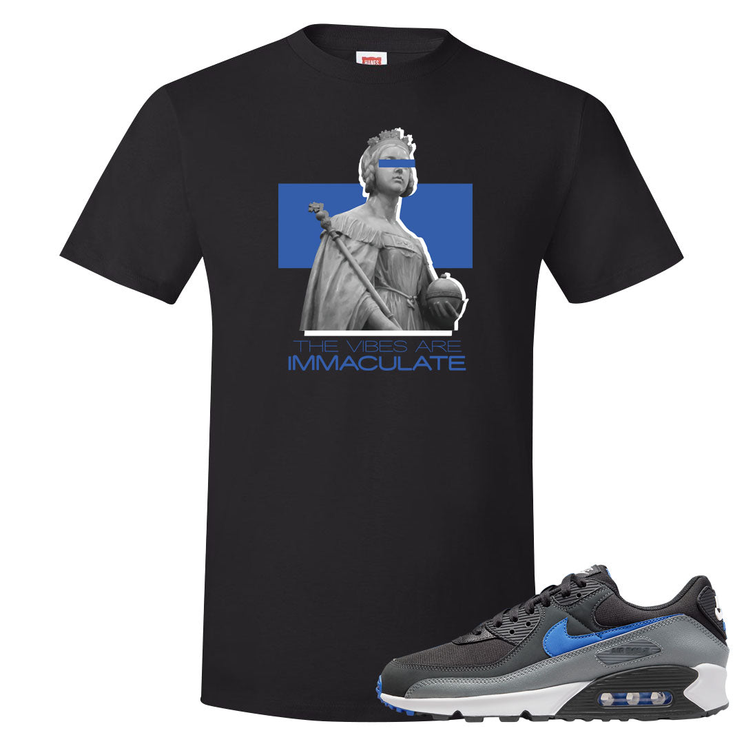 Grey Black Blue 90s T Shirt | The Vibes Are Immaculate, Black
