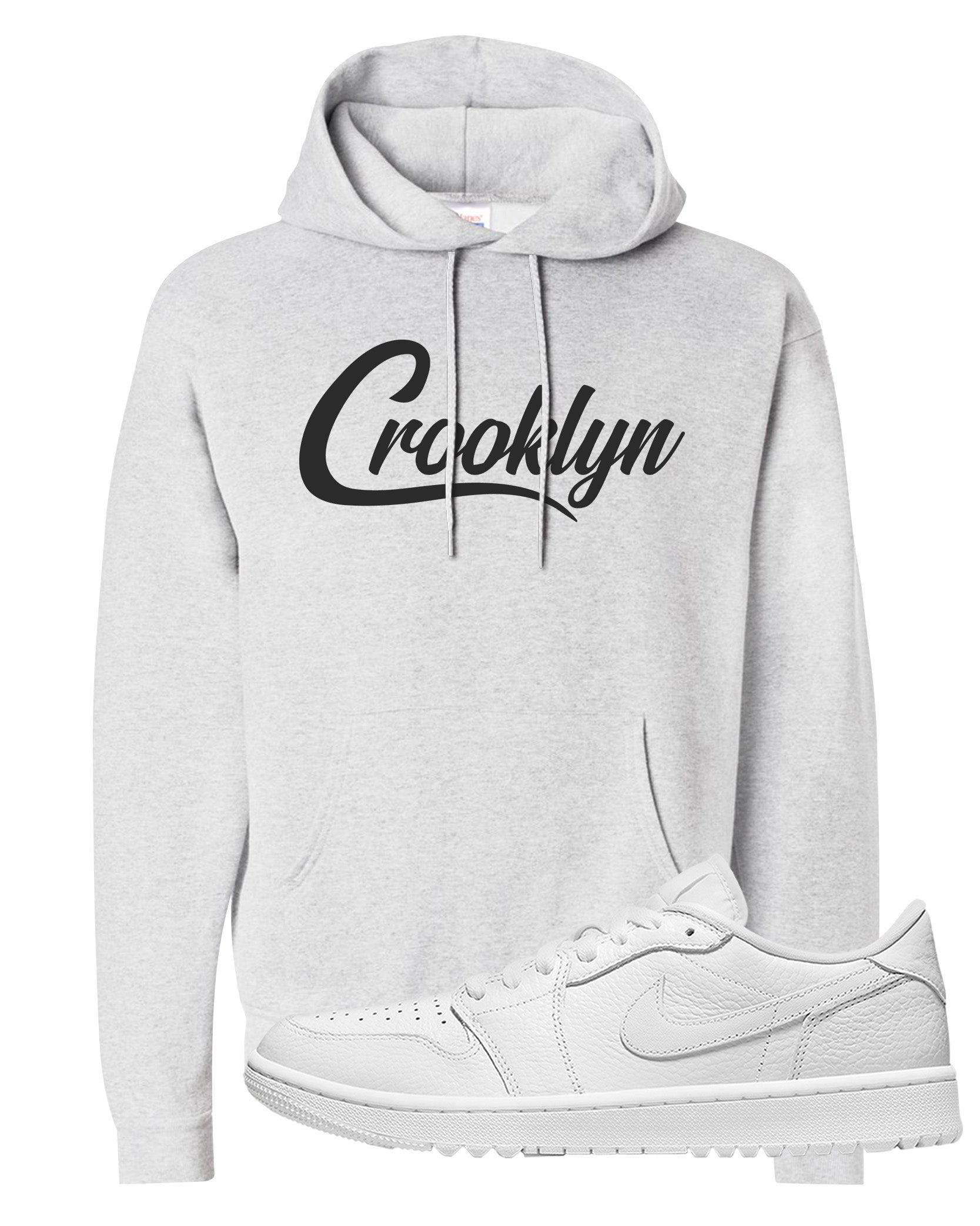 Triple White Golf Low 1s Hoodie | Crooklyn, Ash