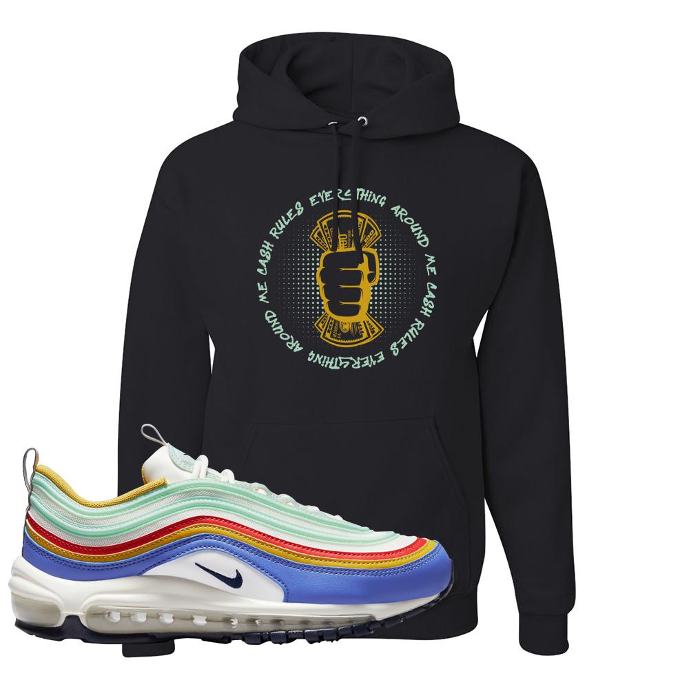 Multicolor 97s Hoodie | Cash Rules Everything Around Me, Black