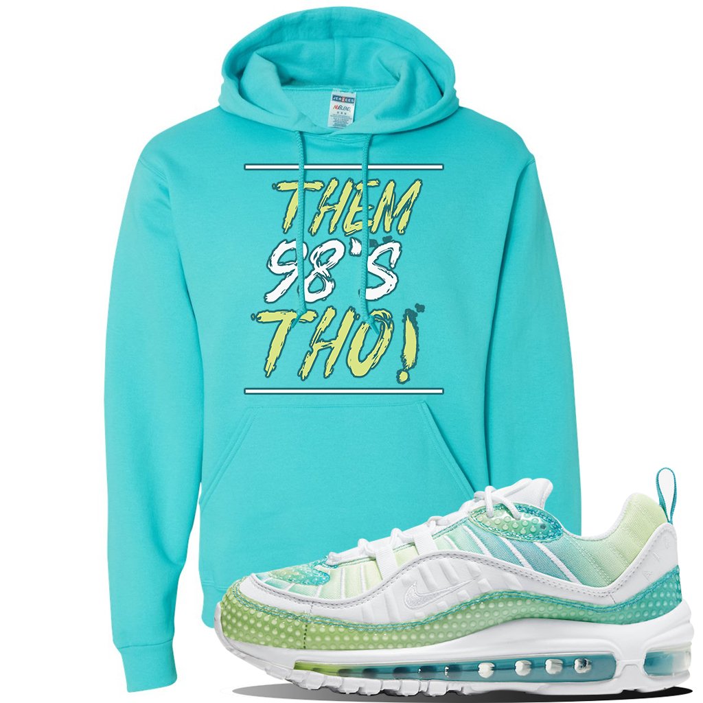 WMNS Air Max 98 Bubble Pack Sneaker Scuba Blue Pullover Hoodie | Hoodie to match Nike WMNS Air Max 98 Bubble Pack Shoes | Them 98's Tho