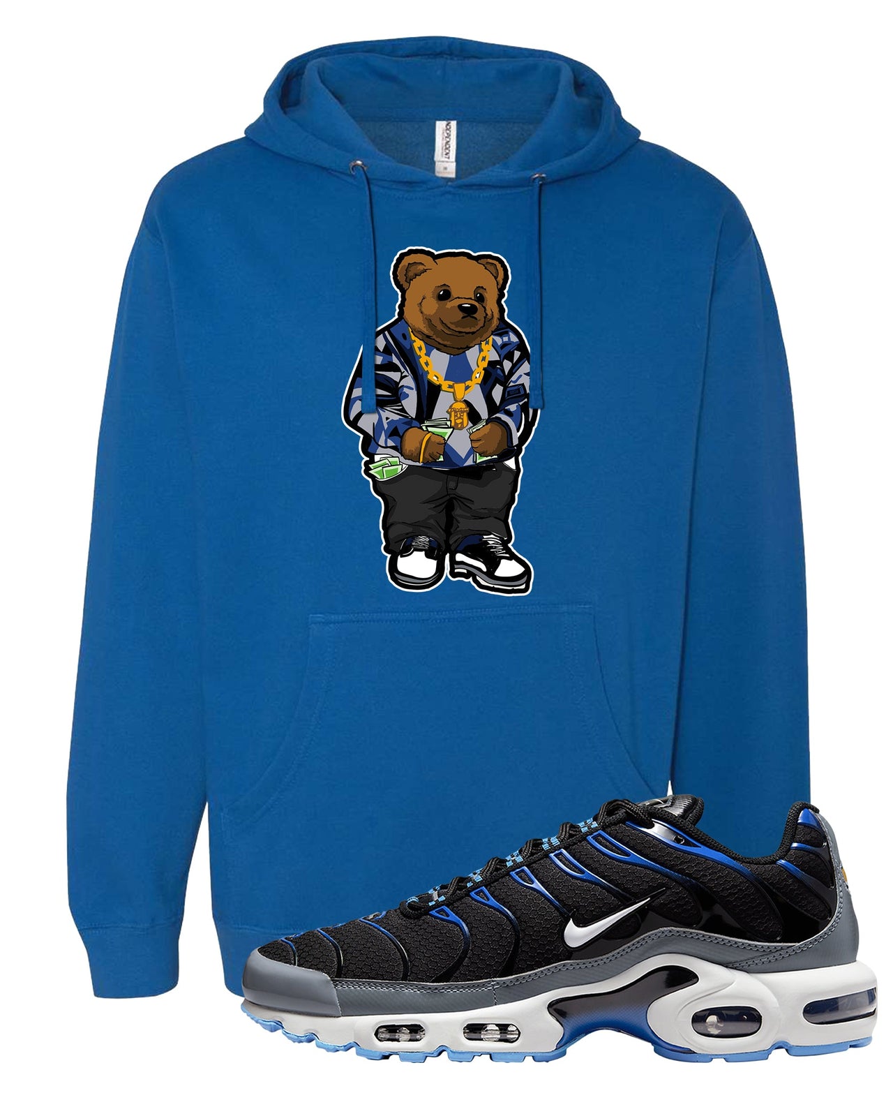 University Blue Black Pluses Hoodie | Sweater Bear, Royal