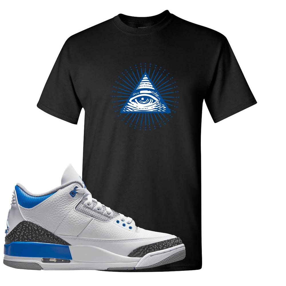 Racer Blue 3s T Shirt | All Seeing Eye, Black