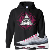 Next Nature Pink 95s Hoodie | All Seeing Eye, Black