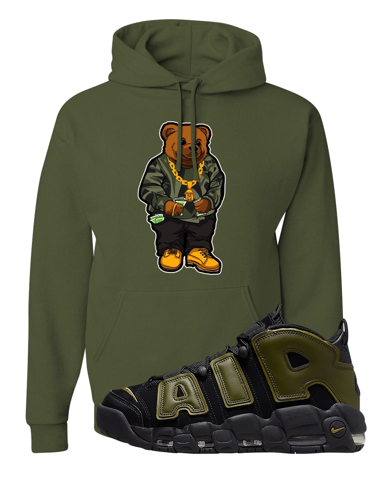Guard Dog More Uptempos Hoodie | Sweater Bear, Military Green