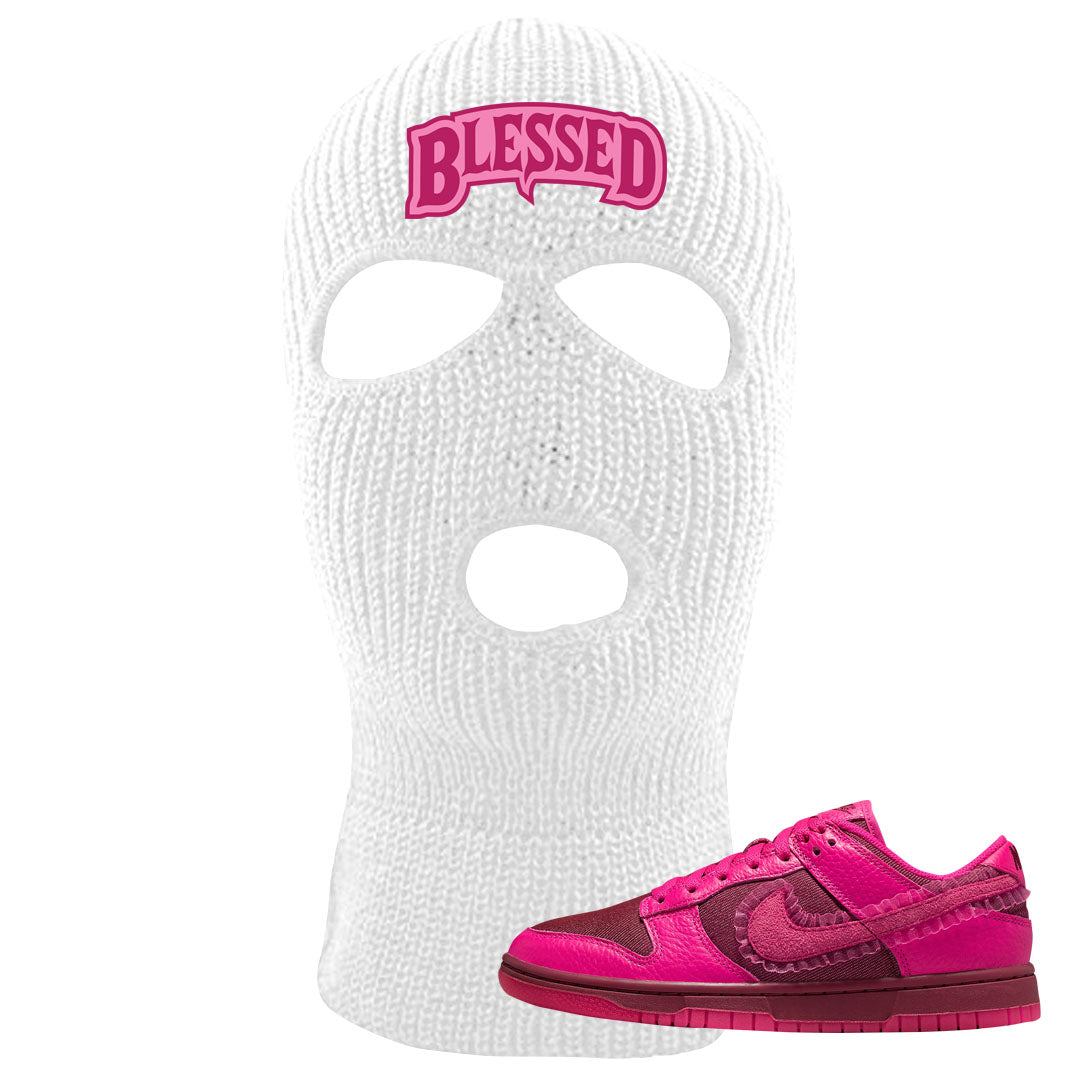 2022 Valentine's Day Low Dunks Ski Mask | Blessed Arch, White