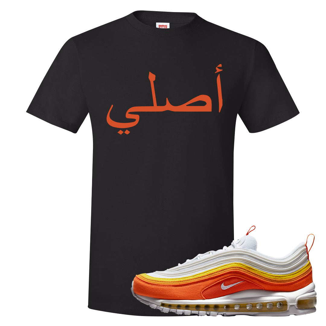 Club Orange Yellow 97s T Shirt | Original Arabic, Black