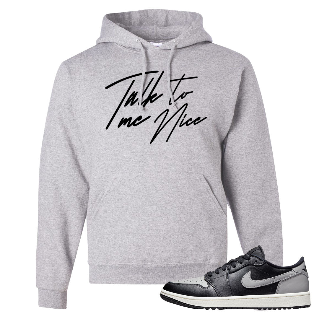 Shadow Golf Low 1s Hoodie | Talk To Me Nice, Ash