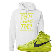 Atomic Green High Dunks Hoodie | Them Dunks Tho, White