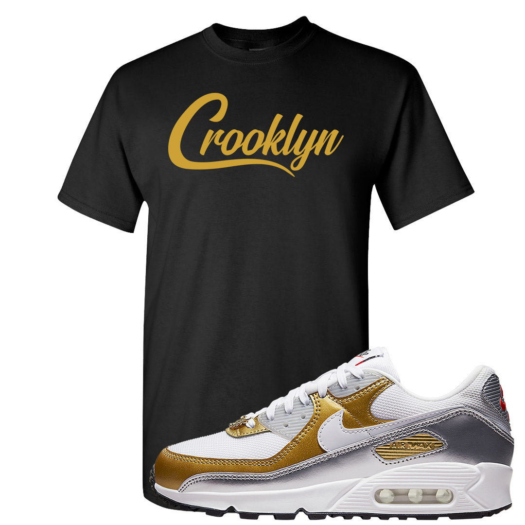 Gold Silver 90s T Shirt | Crooklyn, Black