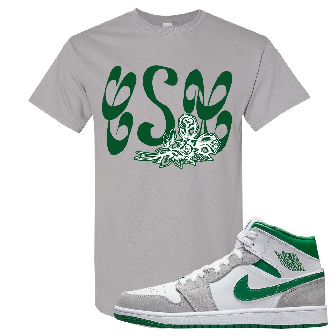 Light Smoke Pine Green Mid 1s T Shirt | Certified Sneakerhead, Gravel