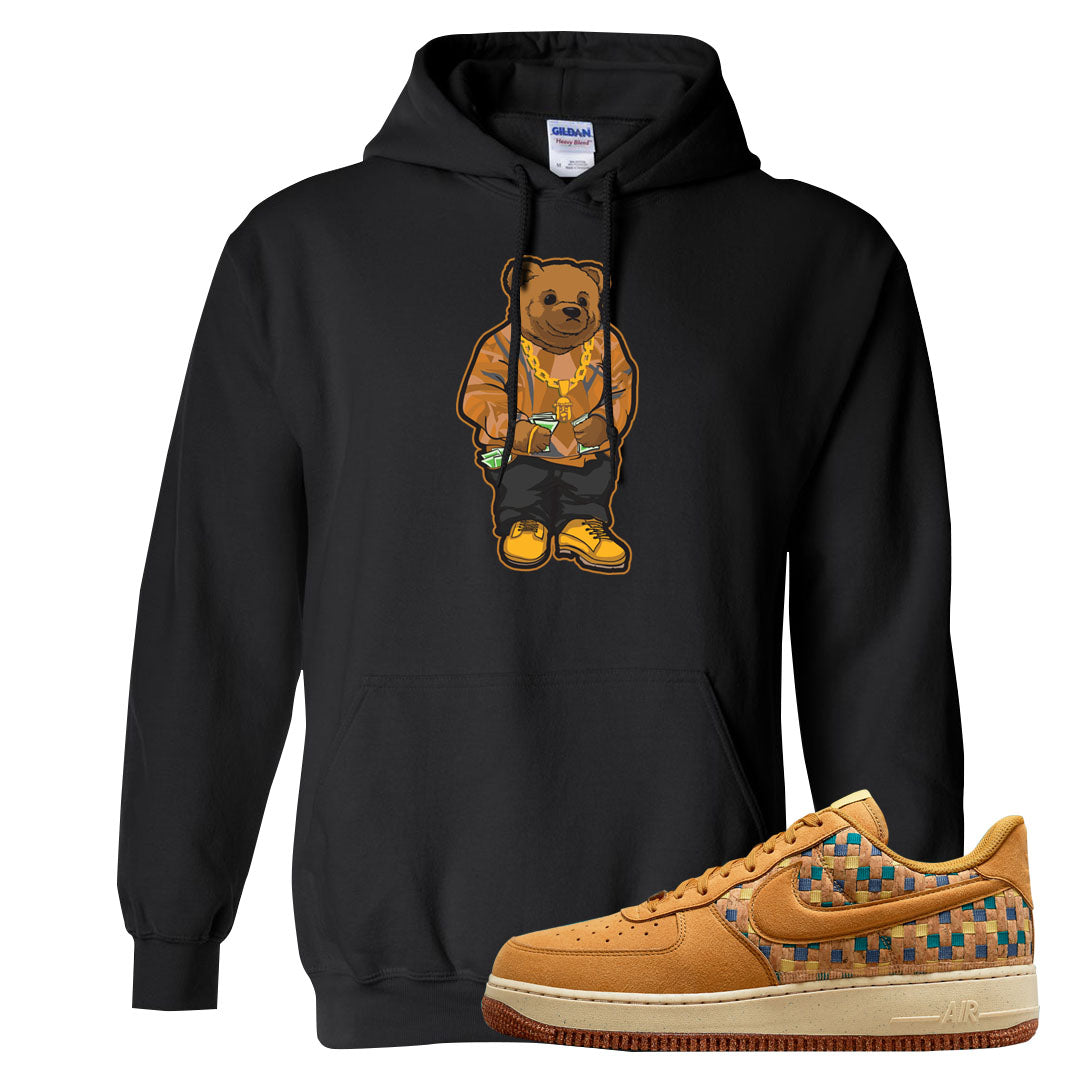 Woven Cork Low AF 1s Hoodie | Sweater Bear, Black