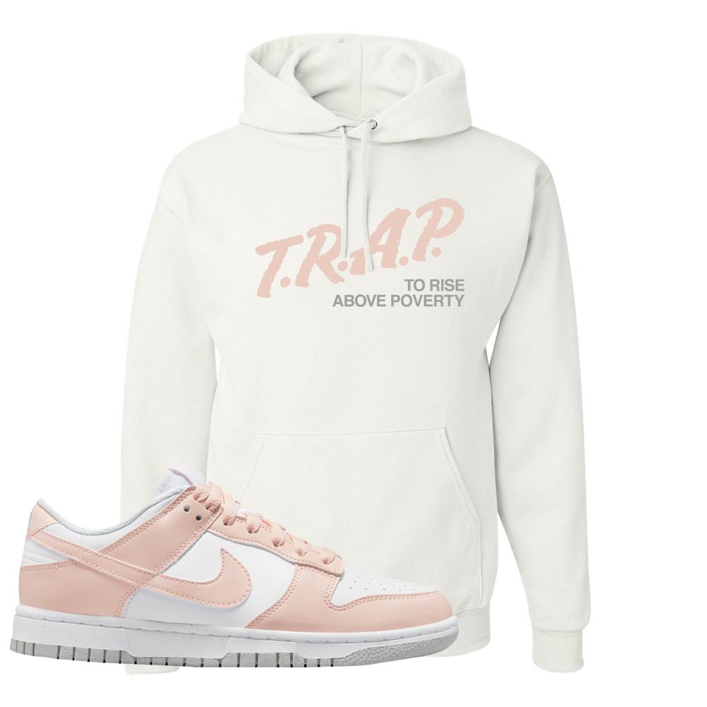 Move To Zero Pink Low Dunks Hoodie | Trap To Rise Above Poverty, White
