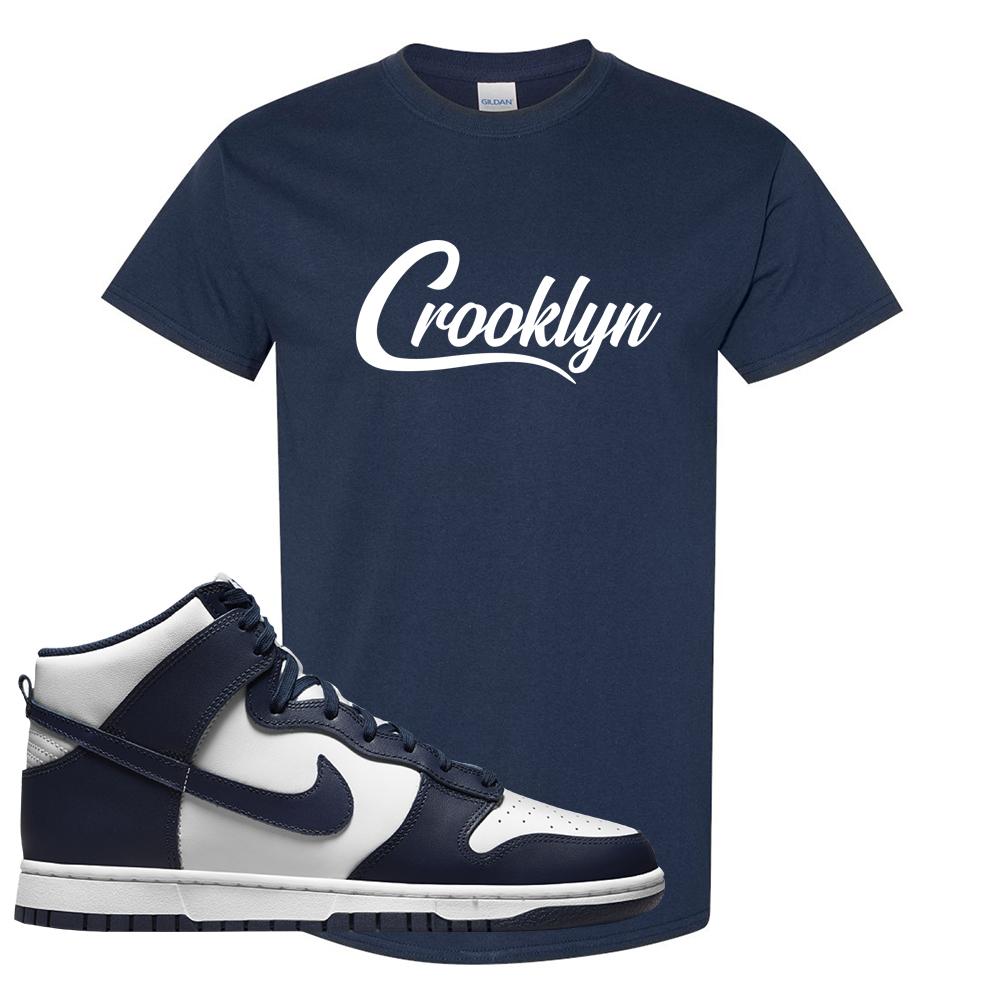 Midnight Navy High Dunks T Shirt | Crooklyn, Navy