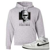 Light Smoke Grey Mid 1s Hoodie | Intense Feelings, Ash