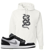 Air Jordan 1 Low Black Medium Grey Hoodie | Coiled Snake, White