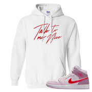 Valentine's Day Mid 1s Hoodie | Talk To Me Nice, White