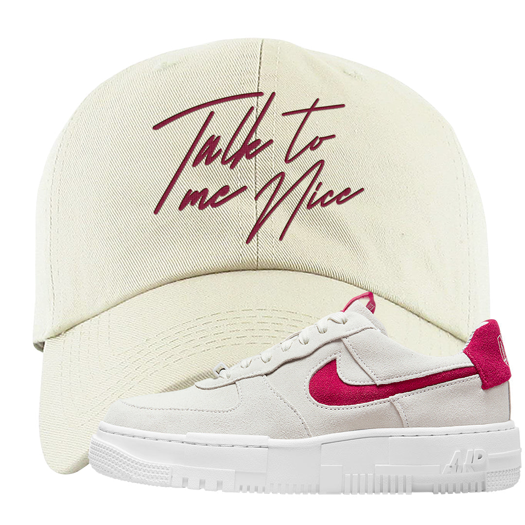 Mystic Hibiscus Pixel AF1s Dad Hat | Talk To Me Nice, White