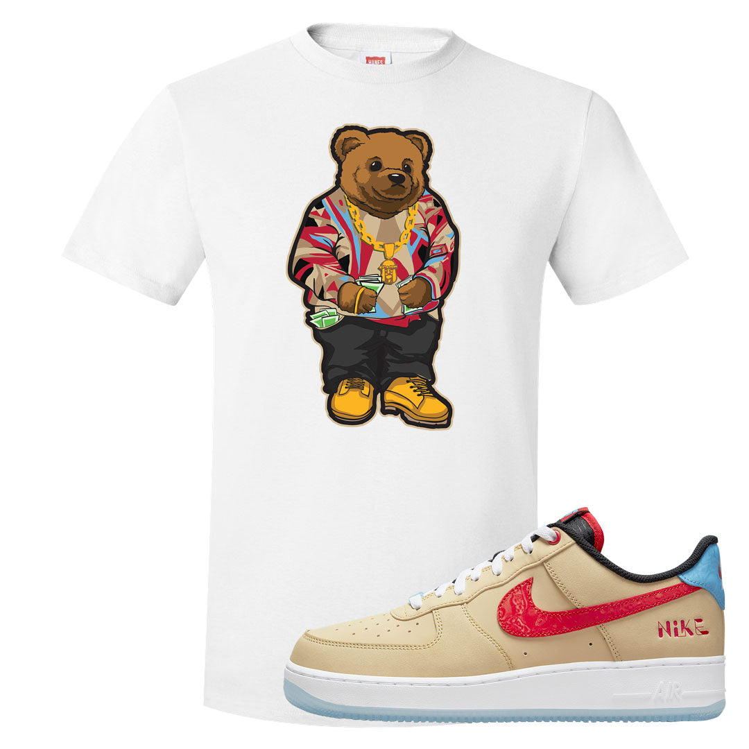 Satellite AF 1s T Shirt | Sweater Bear, White