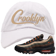 Dark Army Orange Blaze 95s Distressed Dad Hat | Crooklyn, White