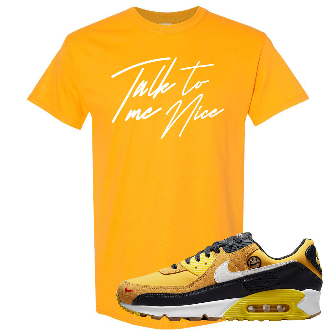 Go The Extra Smile 90s T Shirt | Talk To Me Nice, Gold