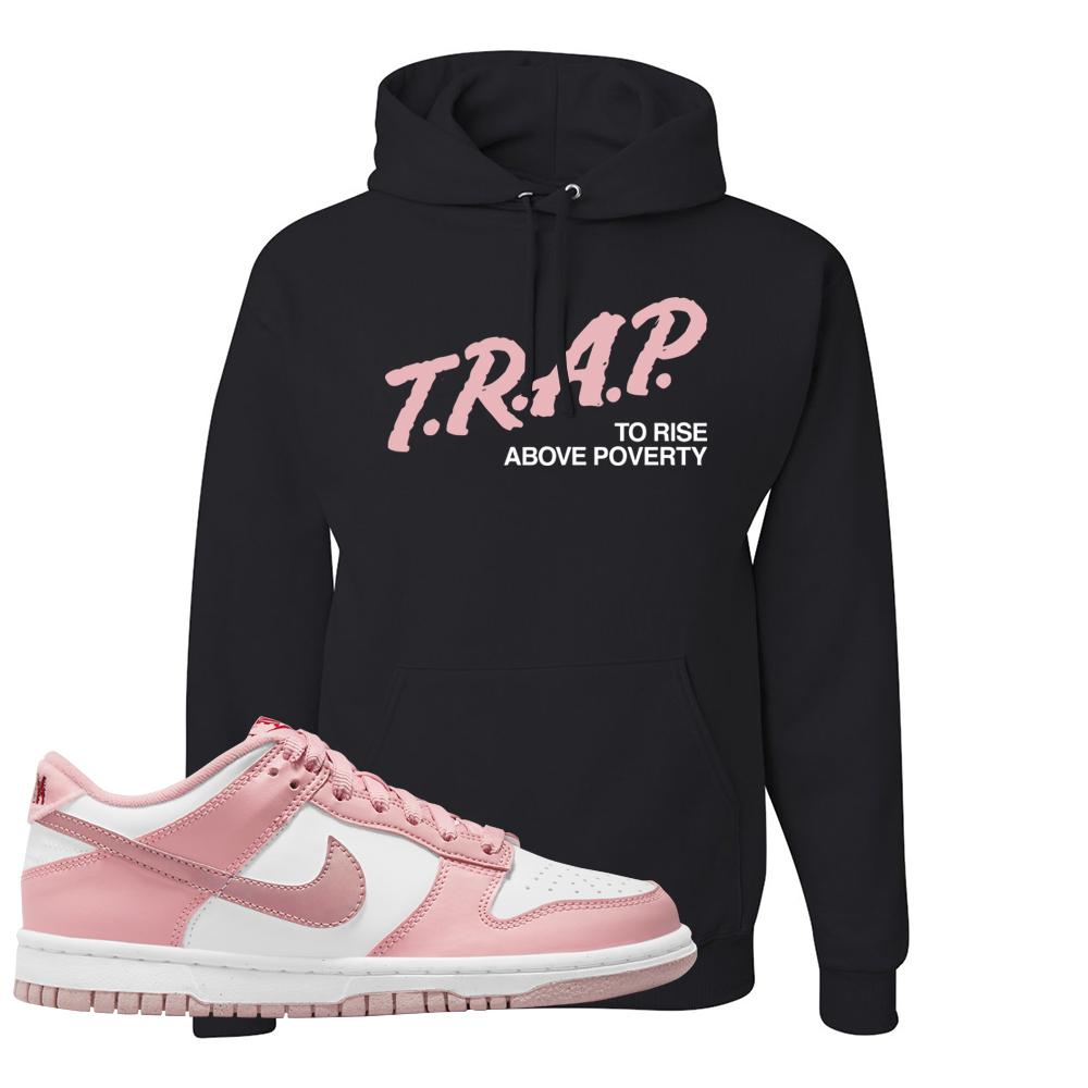Pink Velvet Low Dunks Hoodie | Trap To Rise Above Poverty, Black