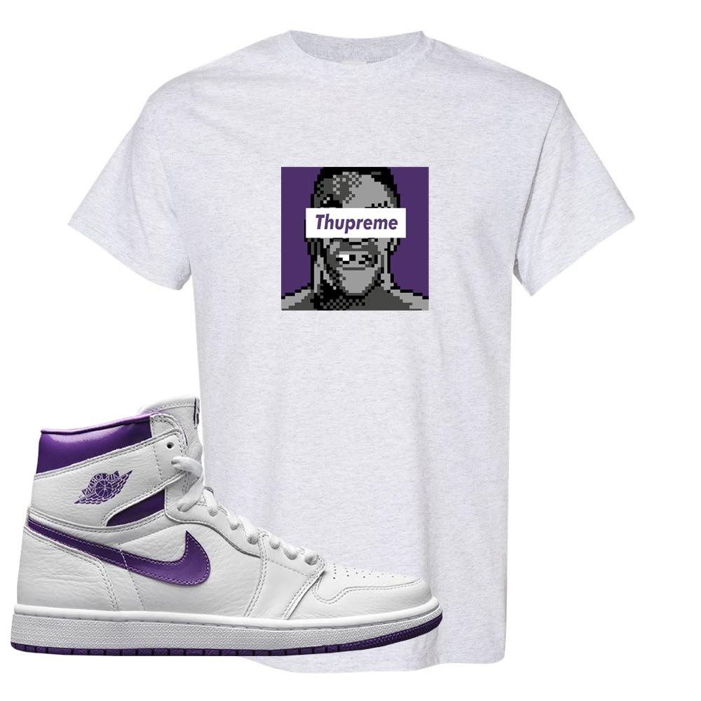 Air Jordan 1 Metallic Purple T Shirt | Thupreme, Ash