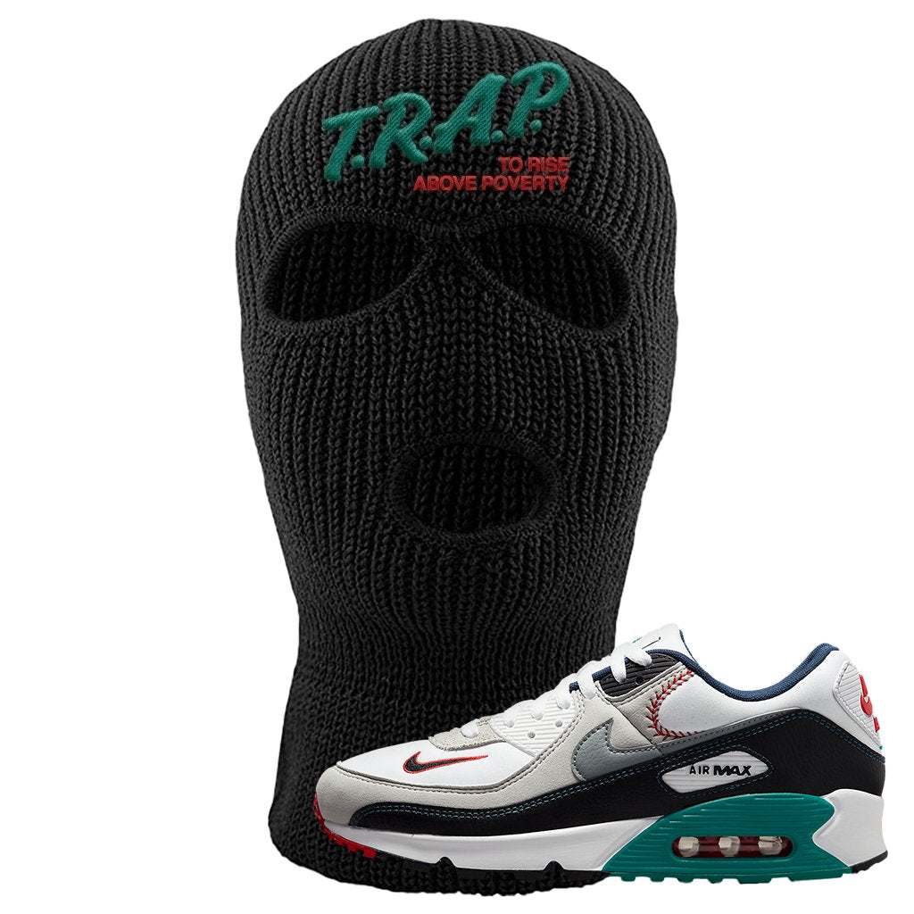 Air Max 90 Backward Cap Ski Mask | Trap To Rise Above Poverty, Black