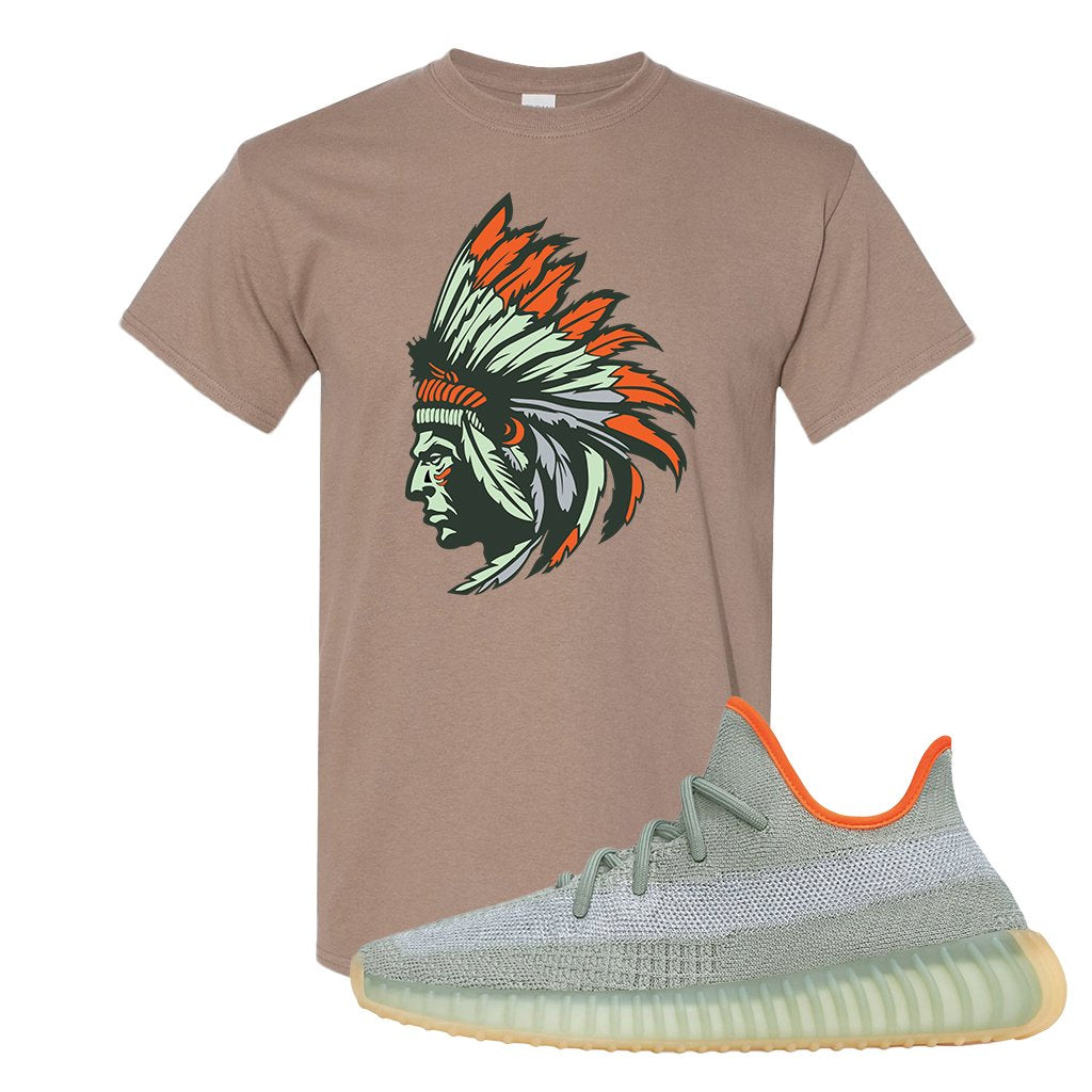 Yeezy 350 V2 Desert Sage Sneaker T Shirt |Indian Chief | Brown Savanna