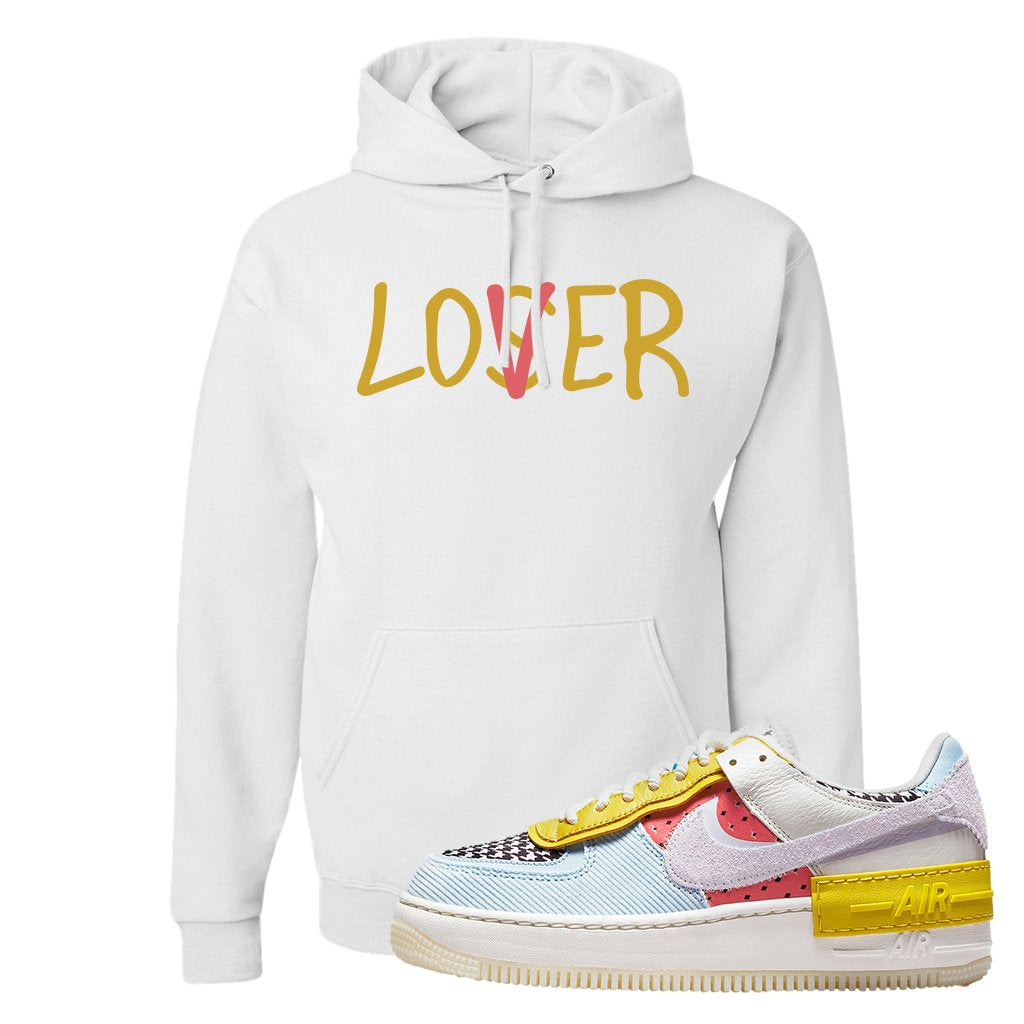 Air Force 1 Shadow Multi-Color Hoodie | Lover, White