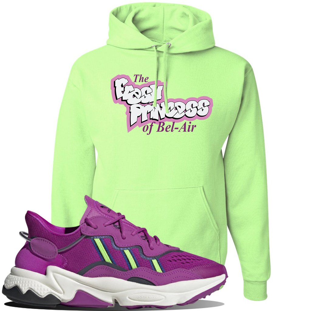 Ozweego Vivid Pink Sneaker Neon Green Pullover Hoodie | Hoodie to match Adidas Ozweego Vivid Pink Shoes | Fresh