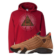 Winterized 14s Hoodie | All Seeing Eye, Red