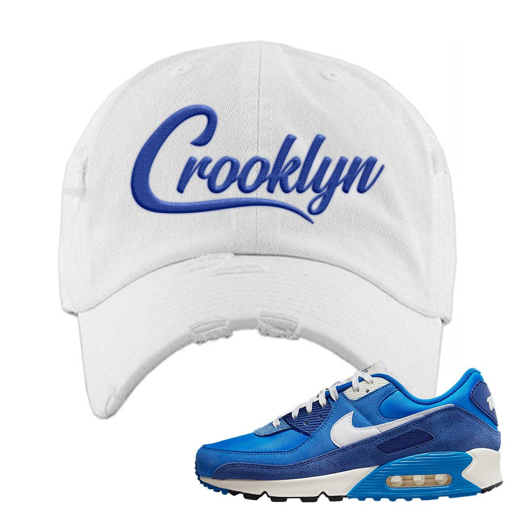 Air Max 90 First Use Distressed Dad Hat | Crooklyn, White