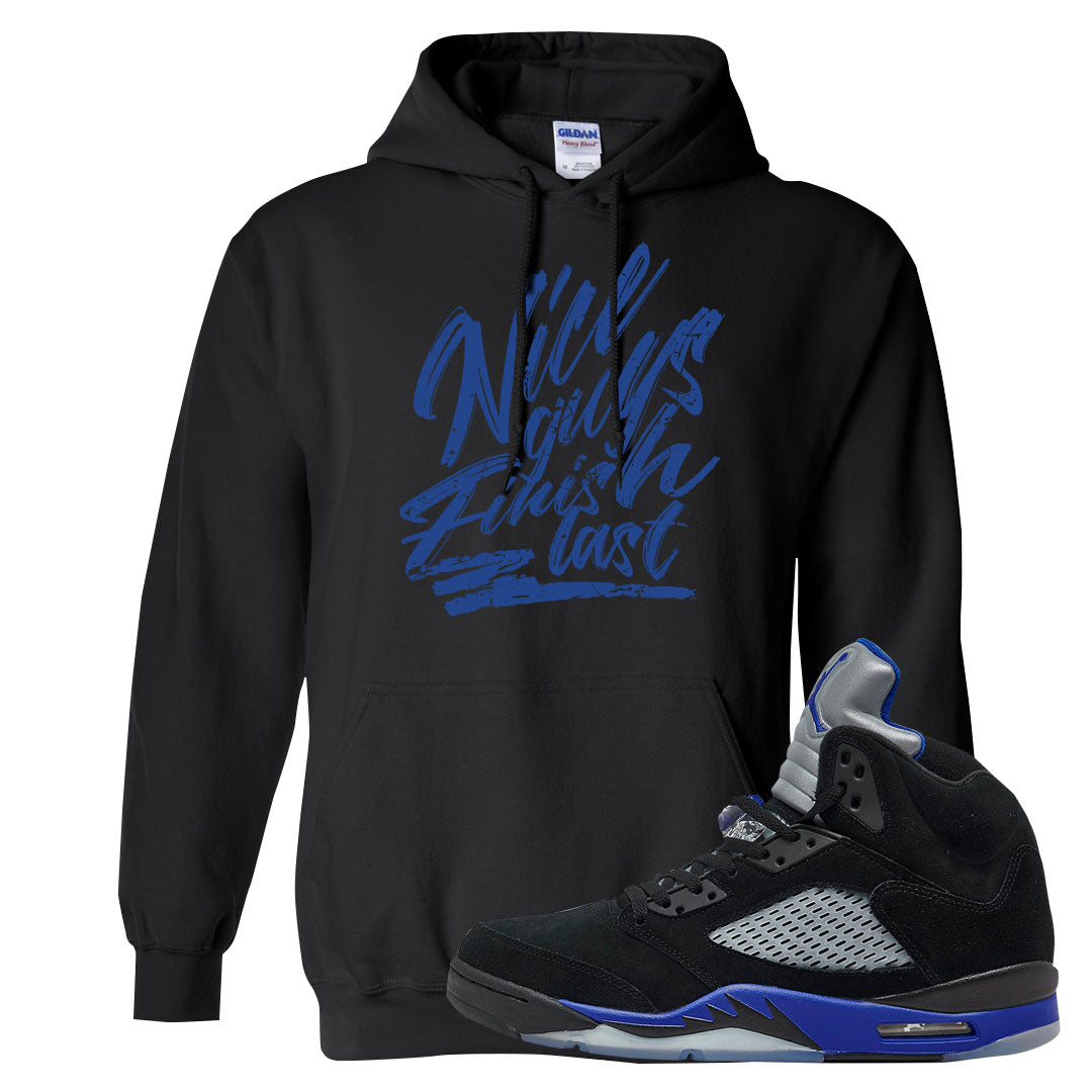 Racer Blue 5s Hoodie | Nice Guys Finish Last, Black