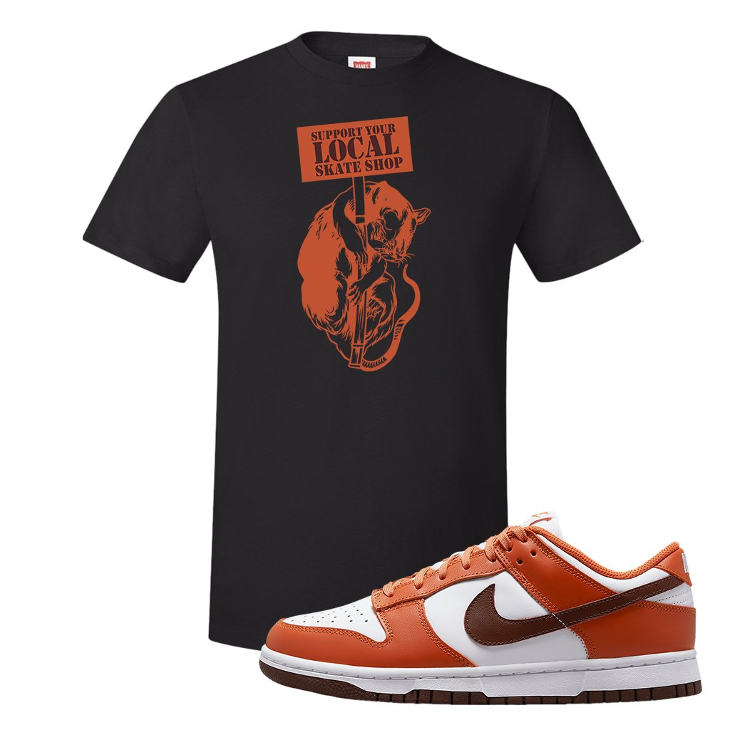 Reverse Mesa Low Dunks T Shirt | Support Your Local Skate Shop, Black