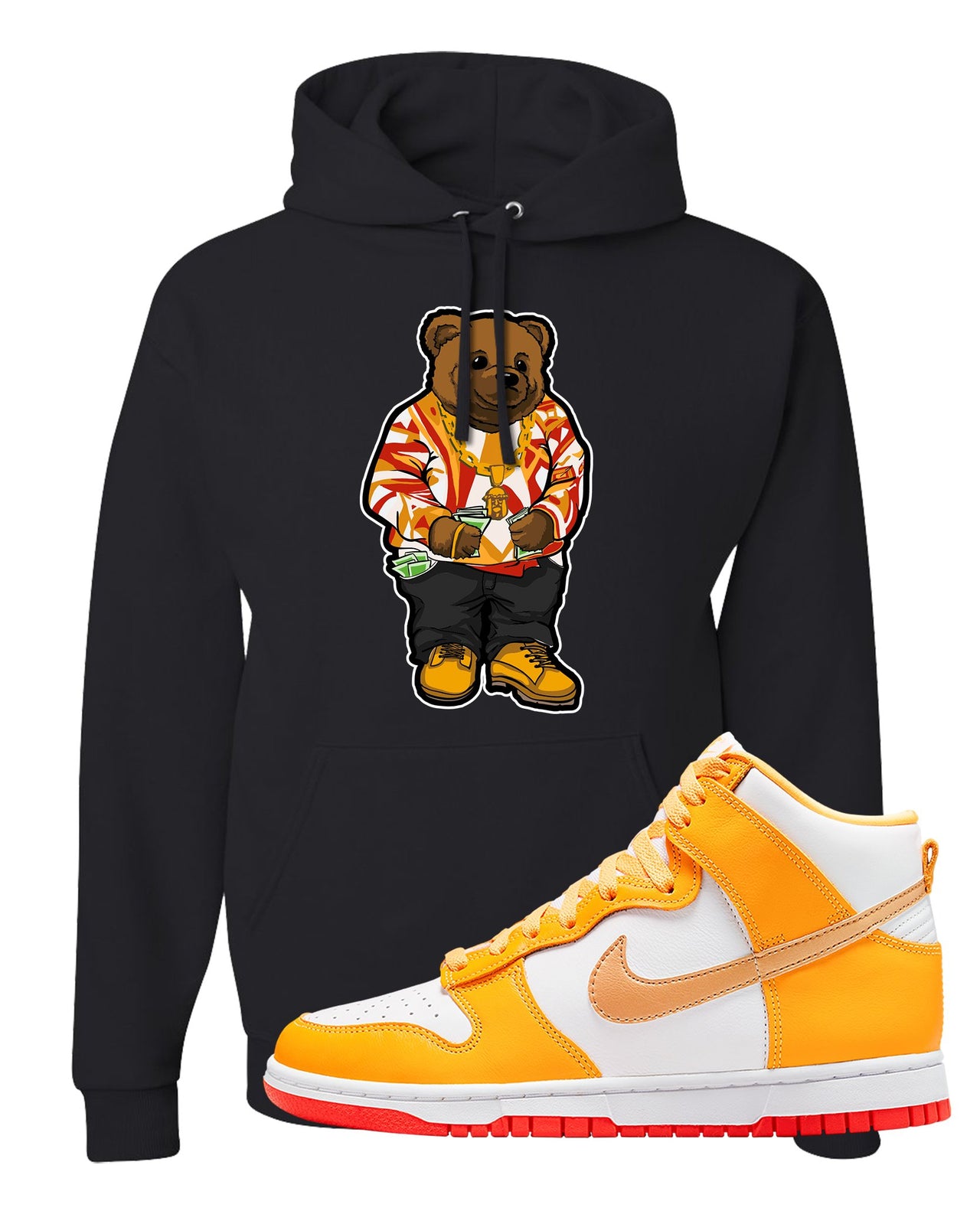 Yellow Gold Orange High Dunks Hoodie | Sweater Bear, Black